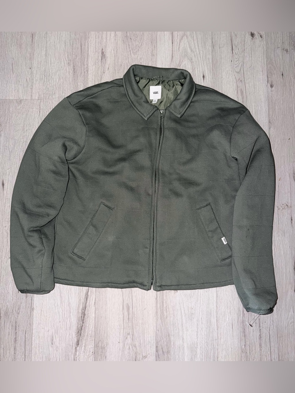 Vans Women’s Quilted Boxy West Jacket -Olive Green (Full Zip) Size Medium